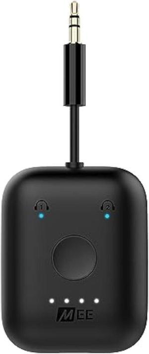 MEE audio Connect Air in-Flight Bluetooth Wireless Audio Transmitter Adapter for up to 2 AirPods/Other Headphones; Works with All 3.5mm Aux Jacks on Airplanes, Gym Equipment, TVs, & Gaming Consoles