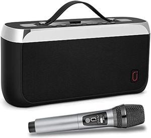 JYX Bluetooth Speaker with Wireless Microphone, 40W Stereo Sound with Bass, Support TWS, FM, for Outdoor/Indoor Party,Kids/Adults - Black