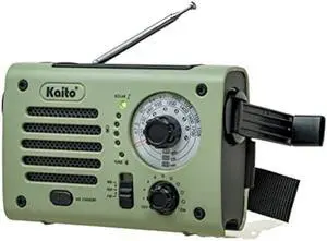 Kaito KA380 Emergency Radio & Portable Bluetooth Speaker  AM/FM NOAA Weather Radio Rechargeable with Solar Panel and Hand Crank