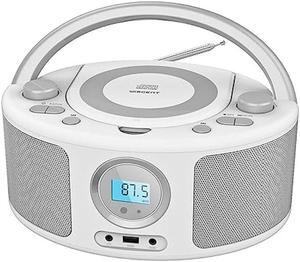 CD Radio Portable CD Player Boombox with Bluetooth,FM Radio,Remote Control,USB Input and 3.5mm AUX Headphone Jack,CD-R/CD-RW/MP3/WMA Playback,AC/Battery Powered(WTB-791)