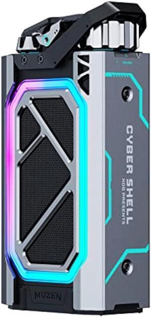 Muzen Cyber Shell Bluetooth Speaker, Dynamic RGB Portable Bluetooth Speakers, Strong Sound Bass, Powerful 20 Watt Output, Wireless Stereo Pairing, Water Resistant (IPX5)