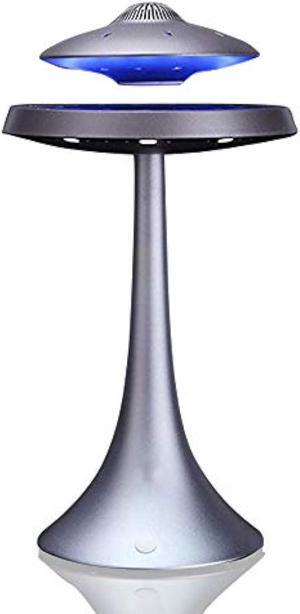 Levitating Floating Speaker, Magnetic UFO Bluetooth Speaker V4.0 , LED Lamp Bluetooth Speaker with 5W Stereo Sound , Wireless Charge, 360 Degree Rotation , for Home /Office Decor ,Unique Gifts(Grey)