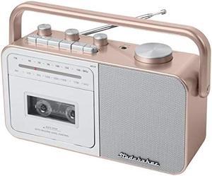 Studebaker SB2130RG Portable Cassette Player/Recorder with AM/FM Radio (Rose Gold/Silver)