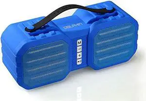 Dolphin Bluetooth Portable Speaker with AUX and Radio, Small Speaker with Phone Holder (Blue)