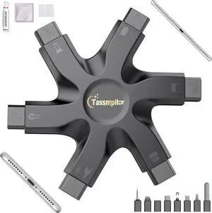 iPhone Cleaning Kit Port Cleaner Repair & Restore Tool for iPad Pro Watch Cell Phone Charging Port, Lightning Charger Cables Speaker Airpod Cleaning Putty Dust for All Devices - Snowflake Multitool