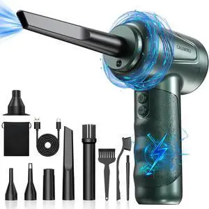 Compressed Air Duster 4.0,Cordless Air Blower,Electric Air Duster for Cleaning Keyboard&PC,Air Cleaning Kit, 3 Speed Duster Cleaner with LED-Light-no Canned air dusters-car Dusters