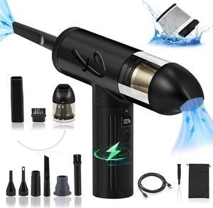 walrfid Compressed Air Duster Keyboard Cleaner for Computers MacBook Cleaning Kit, Rechargeable Electric Hand Vacuum Car Duster Interior and Air Can Blower Gun for Phone Laptop, 90000RPM/125000PA