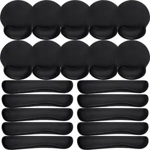 Copkim 20 Pcs Keyboard Wrist Rest with Mouse Pad with Wrist Support 10 Pcs Mousepad with Wrist Rest 10 Pcs Memory Foam Keyboard Pad for Office, Laptop Computer and Gaming Typing Pain Relief, Black