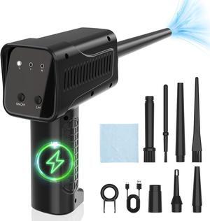 Compressed Air Duster,Rechargeable Electric Air Duster for Office,Good Replace Air Can,Cordless Computer Air Blower 90000RPM Computer Keyboard Duster Cleaner with 8 LED Light,7500mAh,3 Speed Modes