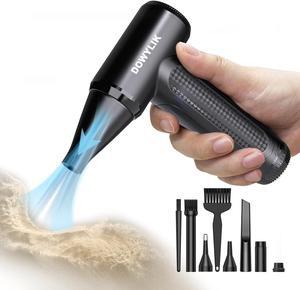 DOWYLIK Air Blower Mini Electric Air Duster, 130000RPM Keyboard Cleaner for Car-Compressed air Duster Reusable Good Replacement Can -pc Cleaning Computer Duster with 6 Nozzles and 2 Brushes