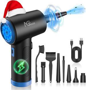 NGTeco Compressed Air Duster 3-Gear 91000RPM,6000mAh Powerful Electric Air Duster with LED Light Replace Canned Duster,Rechargeable Cordless Air Duster for Computer/Keyboard Cleaner AD10