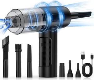 KOPIDOE Compressed Air Duster, 100000RPM Handheld Car Vacuum/Air Blower& Pump, 3 Gear Adjustable Electric Air Duster/Car Vacuum Cleaner, Keyboard Duster with LED Light-10 Kits Air Blower for Computer