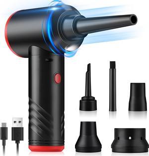 KAYEEORT Compressed air Duster - Keyboard Cleaner with Led Display for Office no Canned Reusable Good Replacement Can Electric 91000RPM Cordless 6000mAh Blue