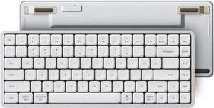 LOFREE Flow Low Profile Mechanical Keyboard, 75 Percent Rechargeable Wireless Keyboards with Bluetooth and Wired Connection for Windows, Mac OS/White Ghost Linear Switches