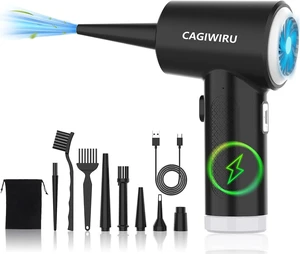 Compressed Air Duster, 130000RPM Electric air Duster Keyboard Cleaner for Office, Reusable no Canned Air Duster, car Duster, PC Duster Electric air Duster, Cordless Air Duster 7600mAh Compressed Air Duster, 130000RPM Electric air Duster Keyboard Cleaner for Office, Reusable no Canned Air Duster, car Duster, PC Duster Electric air Duster, Cordless Air Duster 7600mAh