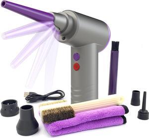 Compressed Air Duster Electric Alternative - Cordless Air Blower Complete Kit - Electric Compressed Air Duster - Reusable Canned Air Replacement - Rechargeable Computer Air Duster Compressed Air