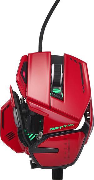 Mad Catz R.A.T. 8+ ADV Fully Adjustable Wired Gaming Mouse - Metal Base - 20000 DPI - 11 Programmable Buttons -4 User Profiles Stored Directly  Customize RGB LED- Tunable Weight System - Red