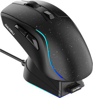 DAREU A950 Wireless Gaming Mouse with RGB Charging Dock,High-Precision Sensor,Programmable Side Buttons and 120Hr Long-Lasting Battery,Up to 12K DPI,Great for PC Gaming Tablet Mac
