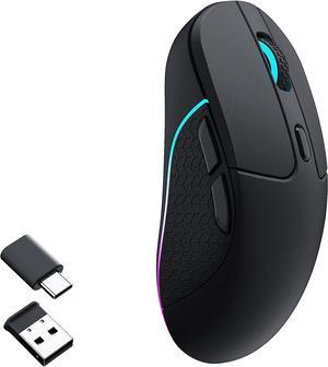 Keychron M3 Wireless Mouse, PAW3395 Sensor with Programmable Macro Button 26,000 DPI Supports 2.4 GHz/Bluetooth 5.1, 79g Ultra-Light Ergonomic Design Up to 70 Hours Using for PC Mac Laptop - Black