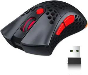 Wireless Gaming Mouse X33-10000 CPI - 2.4 G and USB C Wired Dual-Mode Gamer Mouse - Honeycomb Lightweight 6 Programmable Buttons Ergonomic RGB Mouse for PC/MAC/Xbox/PS5
