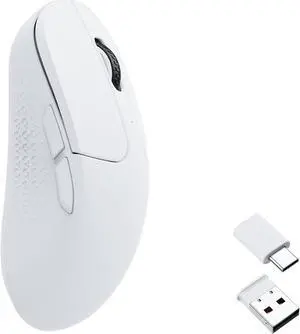 Keychron M3 Mini Wireless Optical Mouse, Bluetooth 5.1/2.4 GHz/Wired Gaming Mouse, Programmable PixArt 3395 Sensor with up to 26,000 DPI/ 650 IPS, Lightweight Ergonomic for Windows Mac Linux - White