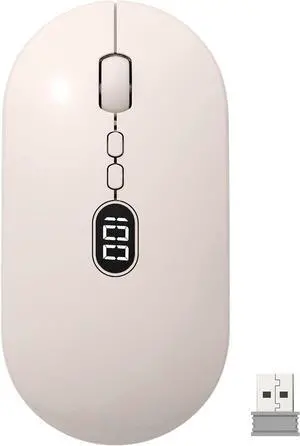MAGIC-REFINER X1 Bluetooth Wireless Computer Mouse for Laptop with Battery Level Visible, 2.4G Portable Ultra Slim USB Mouse, Silent Click Laptop Mouse 1600 DPI for Windows/Mac/PC/Office