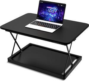 CHANGEdesk MINI Small Standing Desk Converter Height Adjustable Desktop Standing Desk Sit-to-Stand Up Desk Riser Laptop Standing Desk Converter, Black
