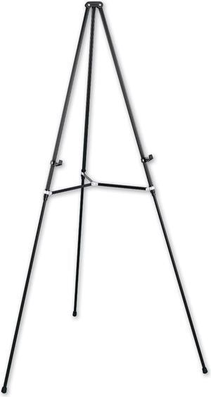 Quartet Easel, Aluminum, Lightweight, Telescoping, 66" Max. Height, Supports 25 lbs, Black (51E)