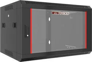 Server Rack - Wall Mount Rack - Locking Cabinet for Network - Electronics - Security - Audio - Video - AV Equipment - Data Rack - 18-Inch Depth Server Cabinet (6U)
