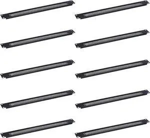 RackPath 1U Blank Rack Mount Panel Spacer with Venting (10 Pack) for 19in Server Rack Enclosure or Network Cabinet