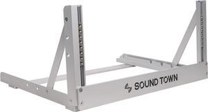 Sound Town 4U Aluminum 2-Post Desktop Open-Frame Rack, Angle Adjustable, for Audio/Video, Network Switches, Routers, Patch Panels (2PF-4A)