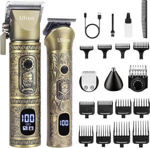 Ufree Professional Hair Clippers for Men, 3 in 1 Mens Beard Trimmer, Shavers for Men, Electric Razor, Nose Hair Trimmer, Cordless Barber Clippers, Mens Grooming Kit, Birthday Gift for Dad