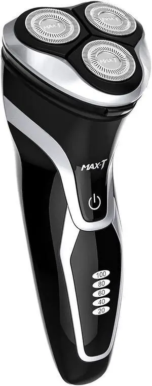 Electric Razor, MAX-T Corded and Cordless Rotary Shaver for Men with Pop Up Trimmer,IPX7 100% Waterproof Wet Dry with USB Cable, Black