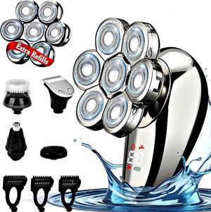 BaraZ Head Shavers for Bald Men, Anti-pinch Electric Razor for Men, 7D Electric Shaver for Man, 6-in-1 Men's Grooming Kit with Beard, Nose Hair Trimmer, Hair Clippers, Wet and Dry skull shaver