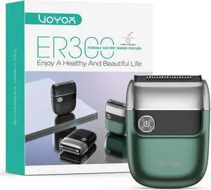 VOYOR Foil Shaver 2 in 1 Double Shavers for Men,Portable Electric Razor with Rechargeable Foil Razor Multifunction Grooming Barber Shaver IPX6 Washable Travel Shavers ER300 (Green)