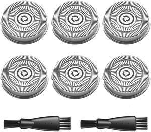 Electric Shaver Replacement Blades Compatible with MAX-T Men Electric Razor RMS7109 RMS8101, 6 MAX-T Replacement Blades for MAX-T Men's Electric Shaver, 2 Cleaning Brush