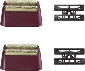 Professional 5 Star Series Finale Shaver Replacement Foil and Cutter Bar Assembly Compatible with wahl Shaver Foil 7031-100, 7043-100 Super Close Shaving Replacement HeadsRed,2 PACK