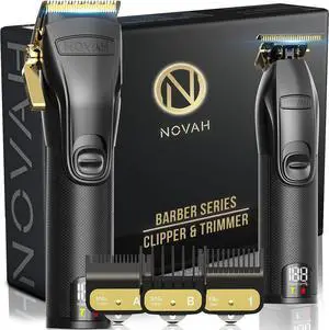 Novah® Professional Hair Clippers for Men, Professional Barber Clippers and Trimmer Set, Mens Cordless Hair Clippers for Barbers Haircut Fading Kit Fade - Gold
