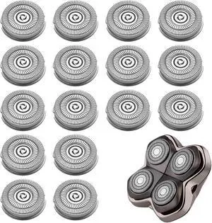 16 shaver replacement heads, compatible with Skull shaver Pitbull Gold PRO shaver replacement blades 4 heads