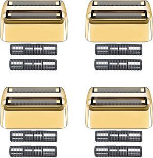4 Pack Shaver Replacement Foil and Cutters compatible with BaBylissPRO Double FXFS2 Metal shaver foil replacement (Golden-4PCS)