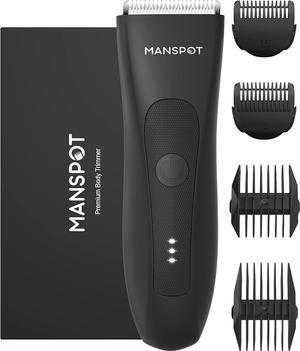 MANSPOT Manscape Groin & Body Hair Trimmer for Men, Electric Ball Trimmer Pubic Trimmer Body Shaver, Replaceable Ceramic Blade Heads,Waterproof Wet/Dry Body Shaver Groomer,90 Minutes Shaving