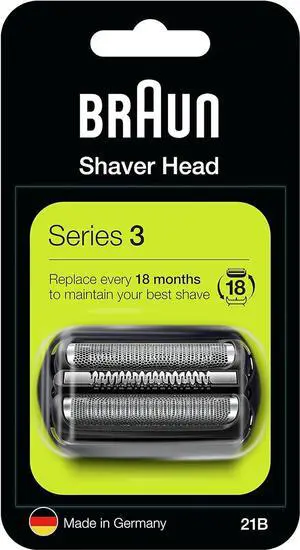 Braun 21B Series 2 Electric Shaver Replacement Foil and Cassette Cartridge - Black