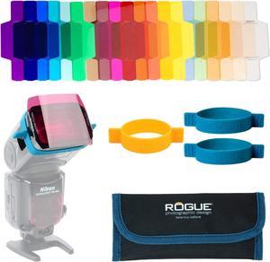 Rogue Flash Gels for Speedlights - 20 Gel Colors - Universal Fit Lighting Filters - Gels Printed for Easy Identification - Combo Kit for Portrait Photographers