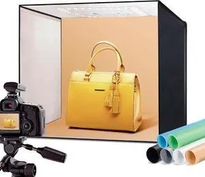 Photo Studio Light Box, 20''x20'' Photo Box, Light Box Photography (120 LEDs, 5500K, 97CRI, 50W, 6 Color PVC Backdrops) for Still Life Photography, Model: PKL-D550