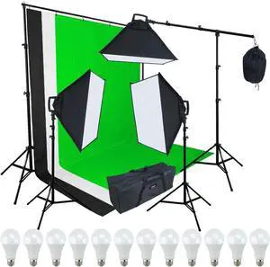 LINCO Lincostore 9600 Lumens Studio Photography Lighting kit with Auto pop-up Softbox AM247