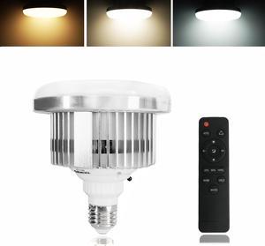 95W Light Bulb Professional Photography Remote Control LED Softbox Light Bulb in E26/E27 Socket, Adjustable Color Temperature 3000k to 6500k Lighting Photo Studio Lamp Dimmable Tricolor LED Bulbs