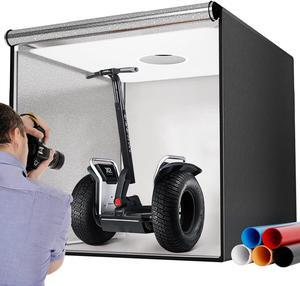 Photo Studio Light Box,39x39 Inch/100x100cm 210 LED Professional Photo Background Shooting Tent with 3 Stepless Dimming Light Panel, Lightbox with 5 Color Backdrops for Product Photography