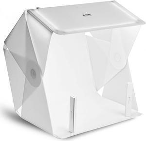 Foldio3 + Extra Lights (25inch Lightbox for Product Photography with Halo Bars / 25" x 25"/ Portable Studio, Dimmable LED Chips, CRI 97+, Background Sheet Included | ORANGEMONKIE)