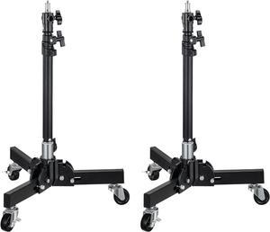 2 Pack Photography Light Stand Base with Casters,Heavy Duty Aluminum Alloy Photography Photo Studio Tripod Light Stands Kit for Video, Portrait and Photography Lighting (2 Pieces)