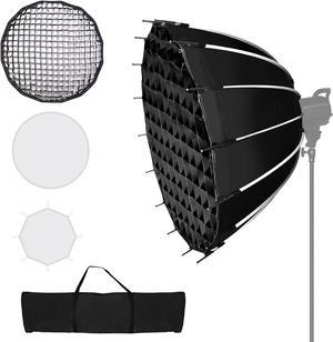 EMART Parabolic Softbox Quick Release,21.6inch/55cm Parabolic Softbox with Diffusers/Honeycomb Grid/Bag, Professional Photography Lighting Compatible with Bowens Mount Light for Recording, Portraits